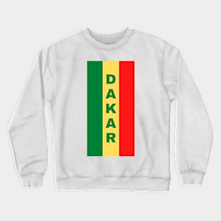 Dakar City in Senegalese Flag Colors Vertical Crewneck Sweatshirt